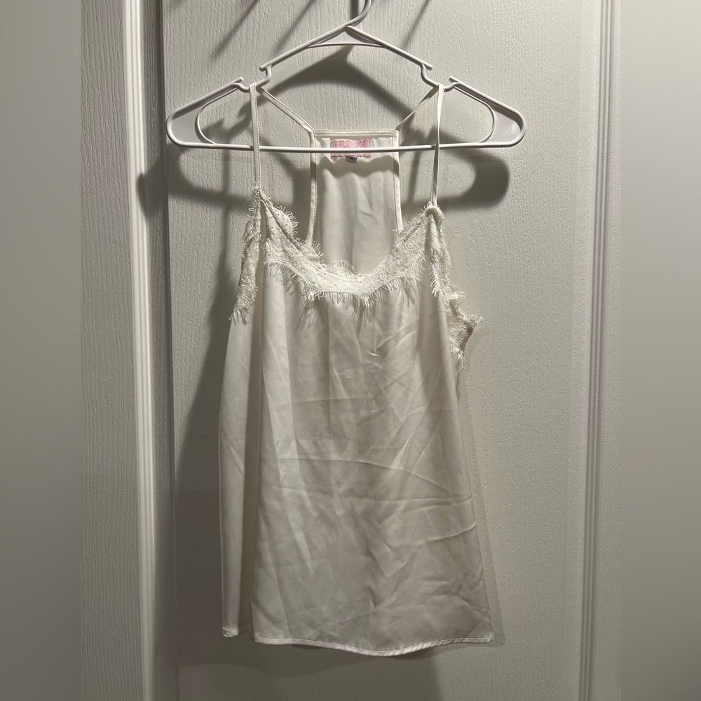Pink Lily Ivory Textured Top